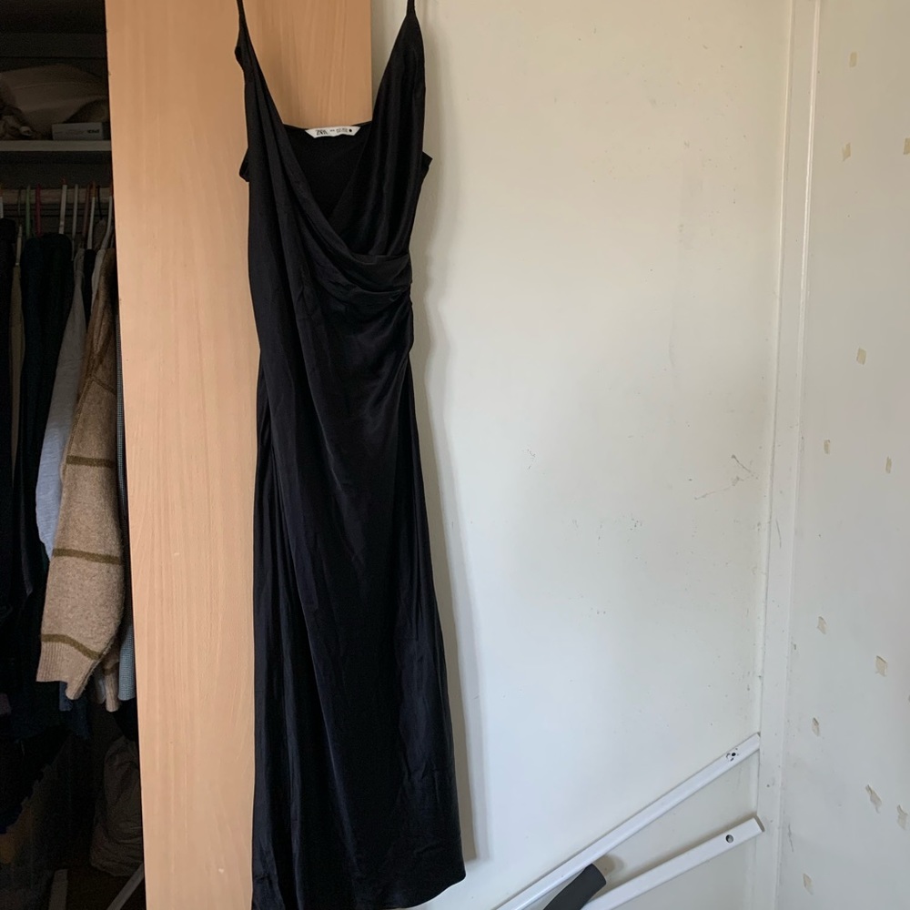 SATIN MIDI DRESS